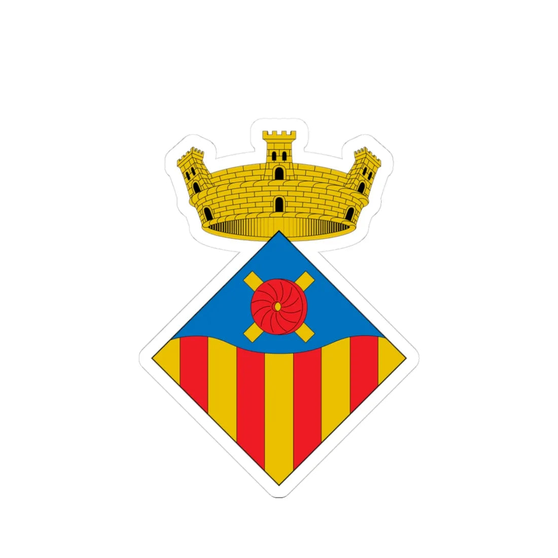 Escudo de Vallromanes (Spain) (Coat of Arms) STICKER Vinyl Kiss-Cut Decal 3 Inch White - The Sticker Space