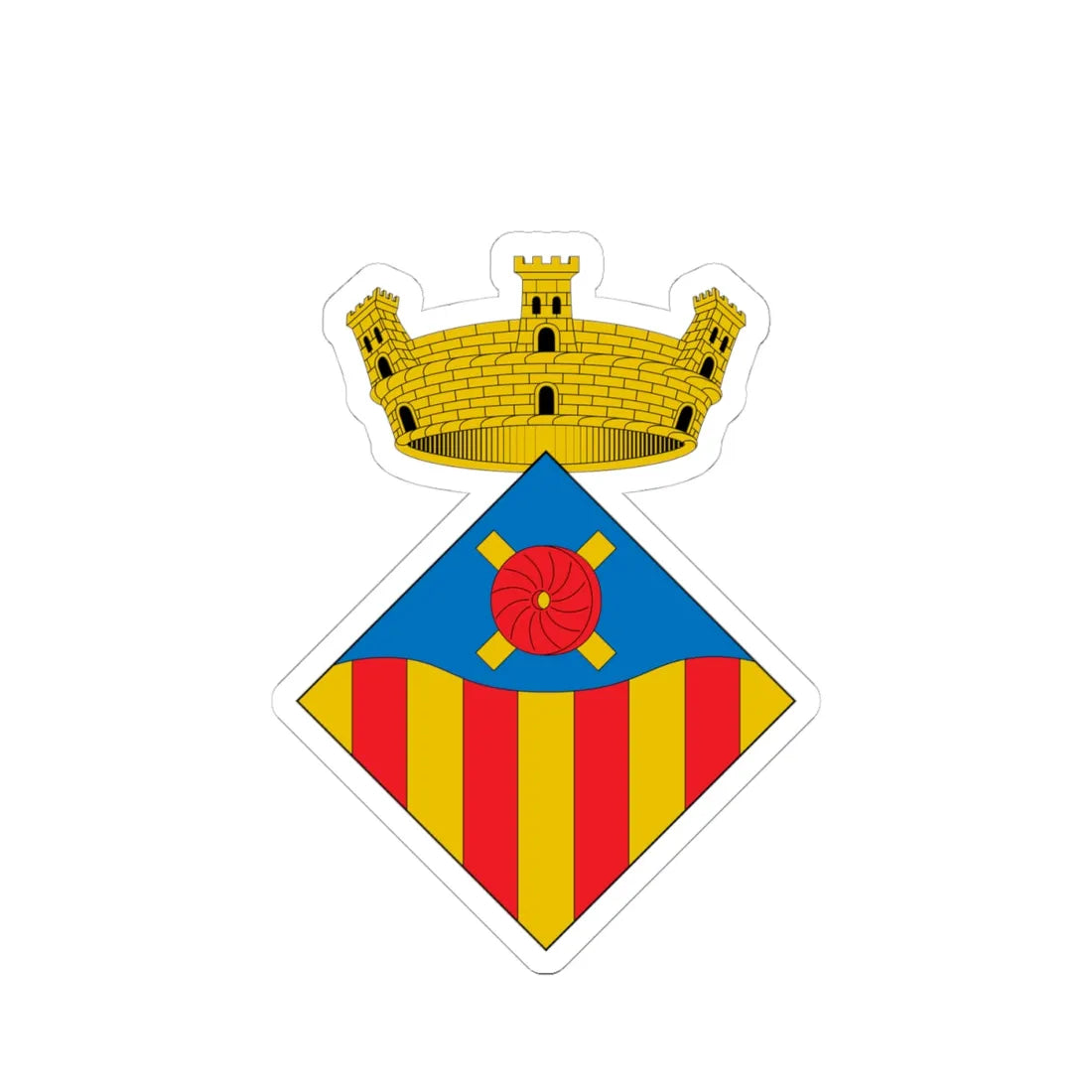 Escudo de Vallromanes (Spain) (Coat of Arms) STICKER Vinyl Kiss-Cut Decal 4 Inch White - The Sticker Space