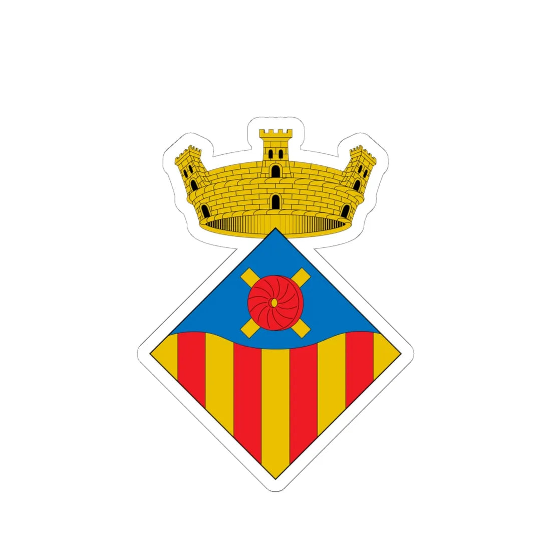 Escudo de Vallromanes (Spain) (Coat of Arms) STICKER Vinyl Kiss-Cut Decal 6 Inch White - The Sticker Space
