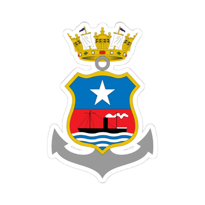 Escudo de Valparaíso 1870-1960 (Chile) (Coat of Arms) STICKER Vinyl Kiss-Cut Decal 4 Inch White - The Sticker Space