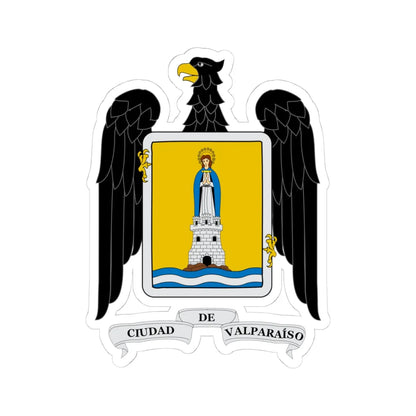 Escudo de Valparaíso Chile (Chile) (Coat of Arms) STICKER Vinyl Kiss-Cut Decal 4 Inch White - The Sticker Space