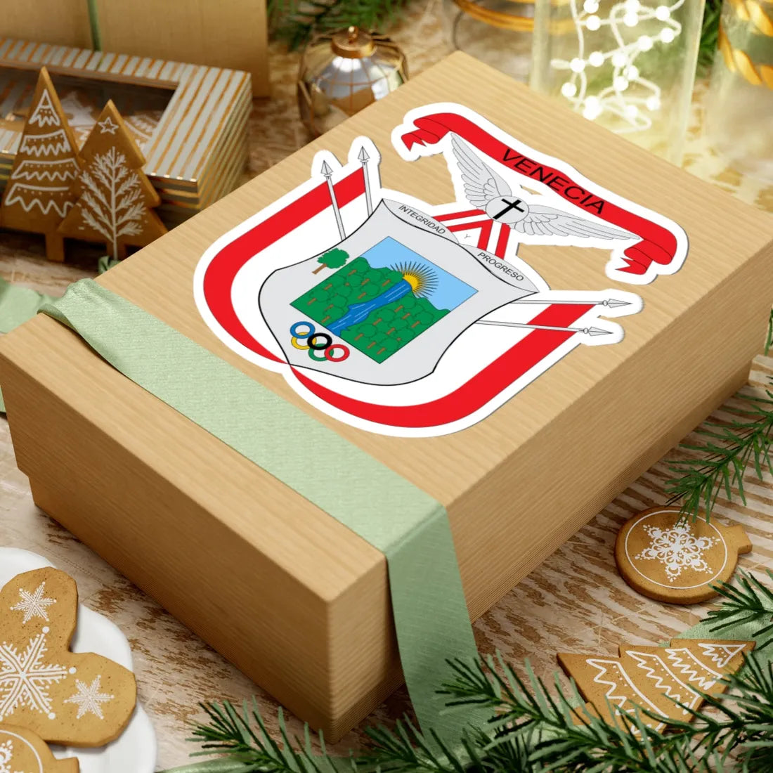 Escudo de Venecia Cundinamarca (Colombia) (Coat of Arms) STICKER Vinyl Kiss-Cut Decal - The Sticker Space