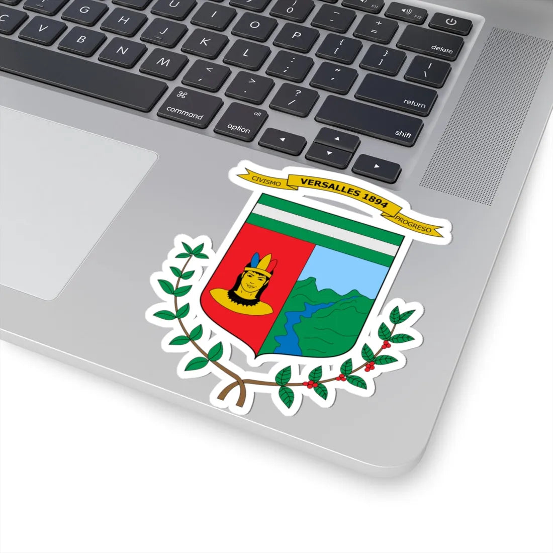 Escudo de Versalles Valle del Cauca (Colombia) (Coat of Arms) STICKER Vinyl Kiss-Cut Decal - The Sticker Space