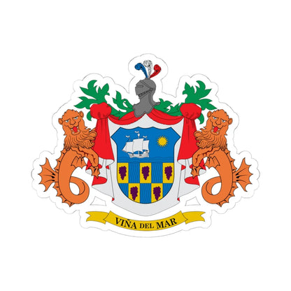 Escudo de Viña del Mar (Chile) (Coat of Arms) STICKER Vinyl Kiss-Cut Decal 6 Inch White - The Sticker Space