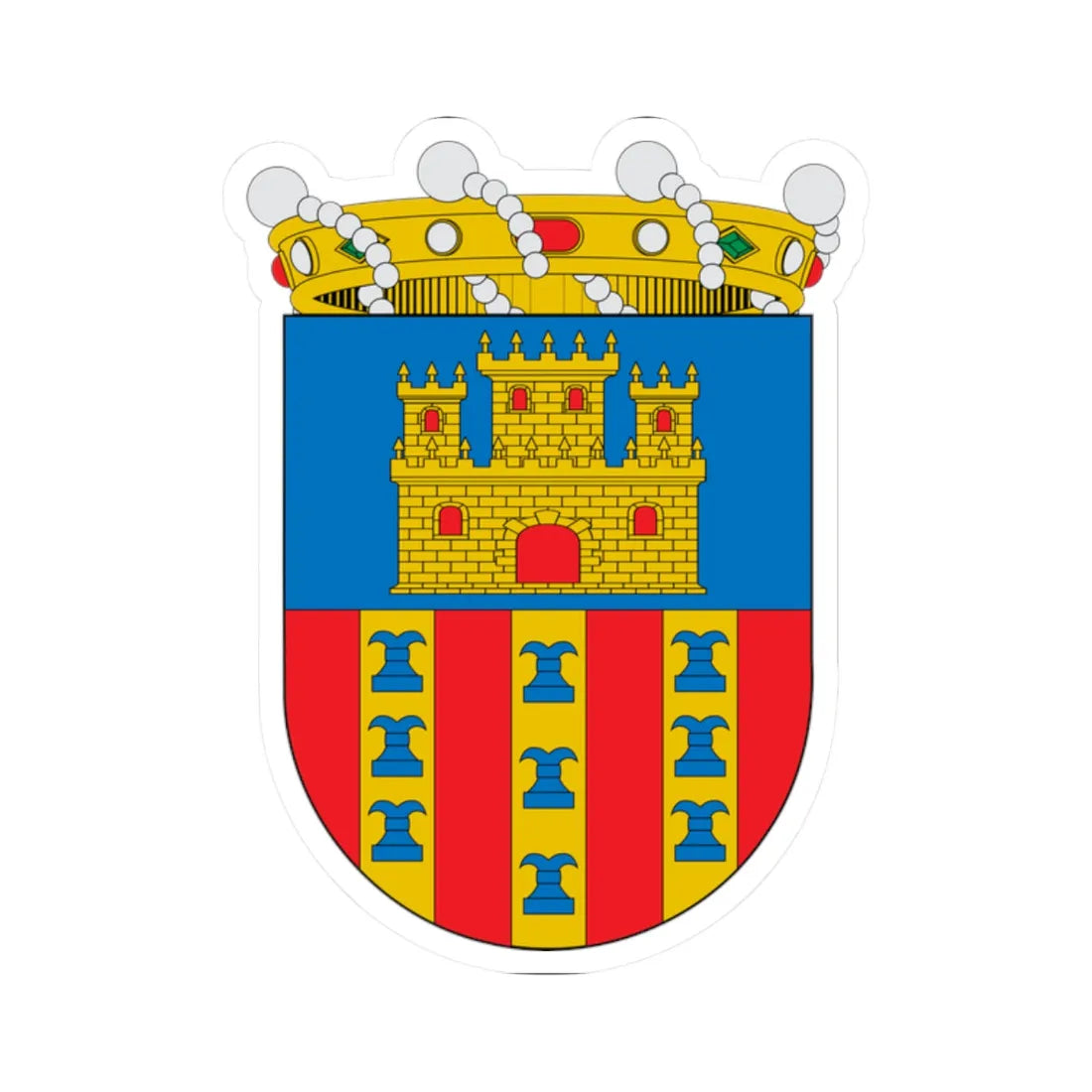 Escudo de Vilademuls 1963 (Spain) (Coat of Arms) STICKER Vinyl Kiss-Cut Decal 2 Inch White - The Sticker Space