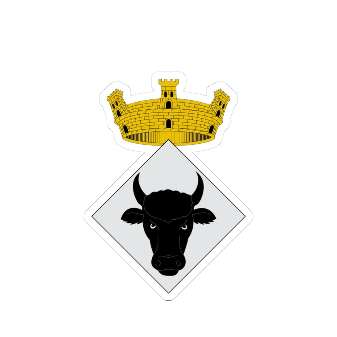 Escudo de Vilanova dEscornalbou (Spain) (Coat of Arms) STICKER Vinyl Kiss-Cut Decal 3 Inch White - The Sticker Space