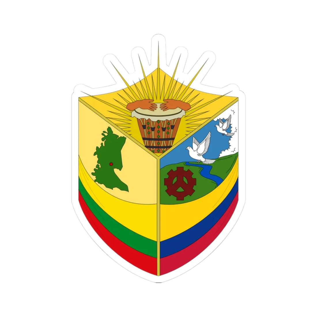 Escudo de Villa Rica - Cauca (Colombia) (Coat of Arms) STICKER Vinyl Kiss-Cut Decal 3 Inch White - The Sticker Space