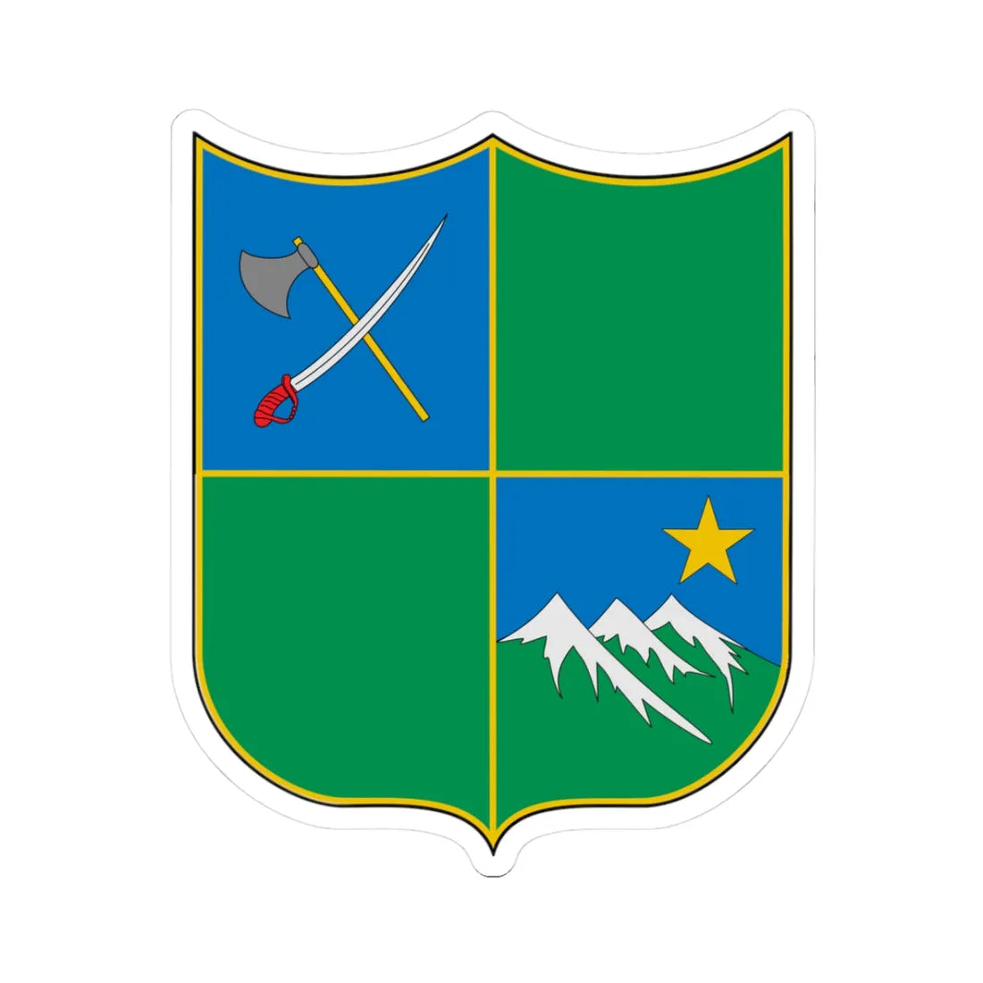 Escudo de Villahermosa Tolima (Colombia) (Coat of Arms) STICKER Vinyl Kiss-Cut Decal 3 Inch White - The Sticker Space