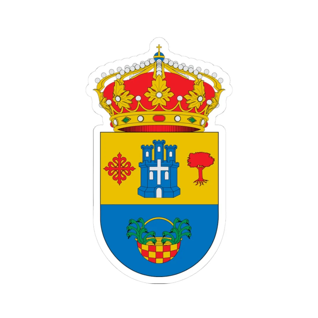 Escudo de Villalba del Alcor (Spain) (Coat of Arms) STICKER Vinyl Kiss-Cut Decal 3 Inch White - The Sticker Space