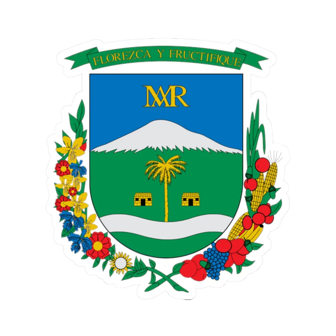 Escudo de Villamaria Caldas (Colombia) (Coat of Arms) STICKER Vinyl Kiss-Cut Decal 2 Inch White - The Sticker Space