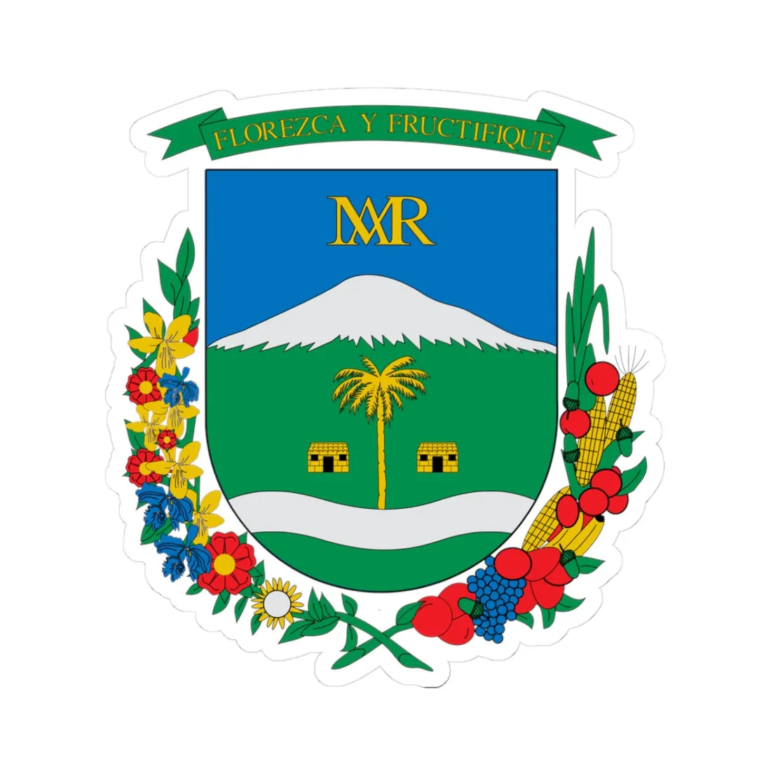 Escudo de Villamaria Caldas (Colombia) (Coat of Arms) STICKER Vinyl Kiss-Cut Decal 3 Inch White - The Sticker Space