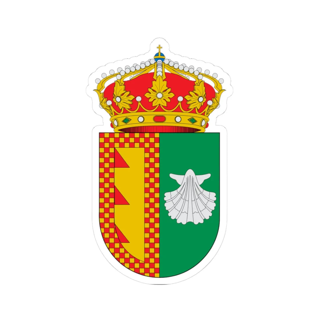 Escudo de Villanueva de San Juan (Spain) (Coat of Arms) STICKER Vinyl Kiss-Cut Decal 3 Inch White - The Sticker Space