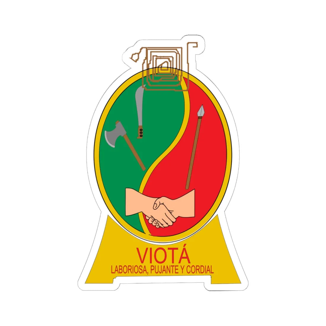 Escudo de Viotá (Colombia) (Coat of Arms) STICKER Vinyl Kiss-Cut Decal 6 Inch White - The Sticker Space