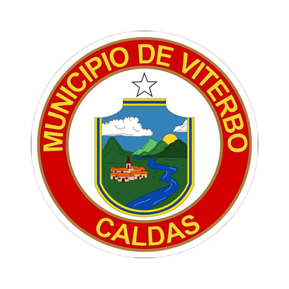 Escudo de Viterbo - Caldas (Colombia) (Coat of Arms) STICKER Vinyl Kiss-Cut Decal 4 Inch White - The Sticker Space