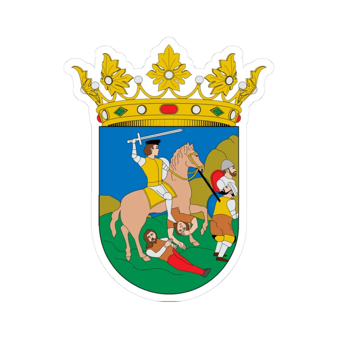 Escudo de Vélez-Málaga (Spain) (Coat of Arms) STICKER Vinyl Kiss-Cut Decal 3 Inch White - The Sticker Space