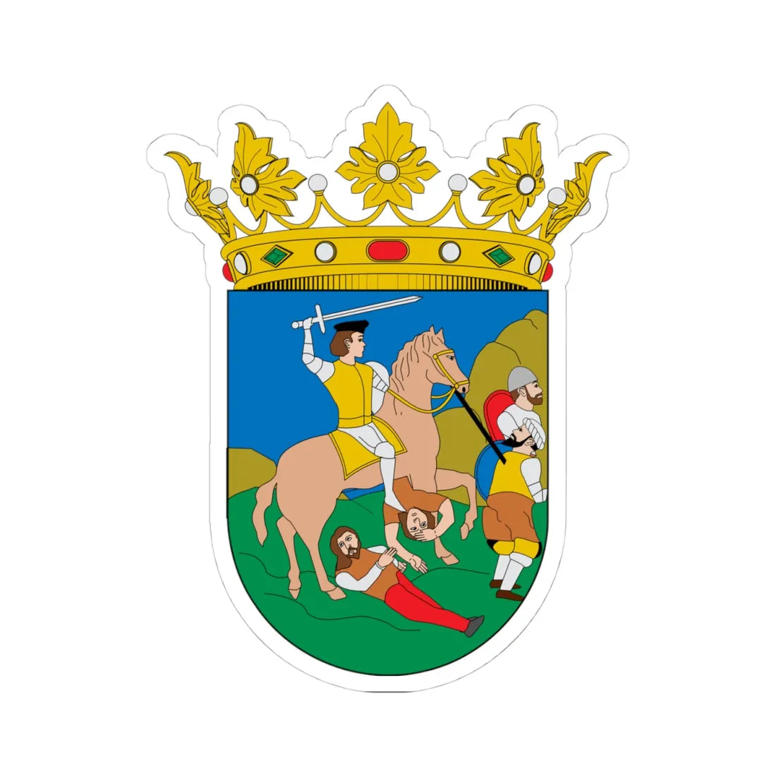 Escudo de Vélez-Málaga (Spain) (Coat of Arms) STICKER Vinyl Kiss-Cut Decal 4 Inch White - The Sticker Space