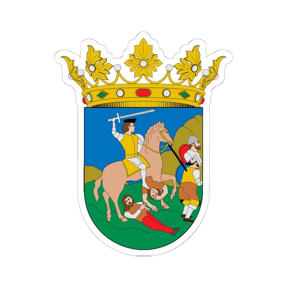 Escudo de Vélez-Málaga (Spain) (Coat of Arms) STICKER Vinyl Kiss-Cut Decal 6 Inch White - The Sticker Space