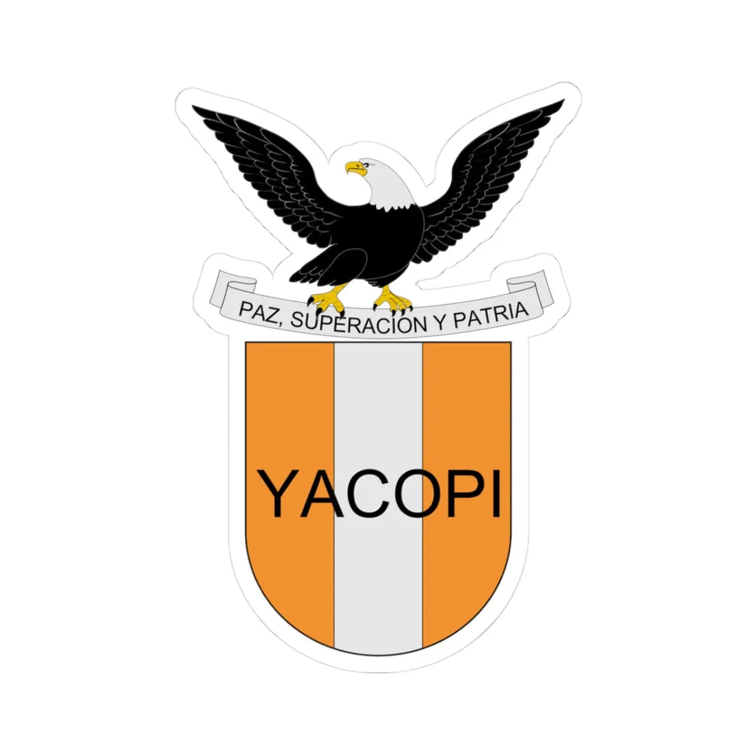 Escudo de Yacopi (Colombia) (Coat of Arms) STICKER Vinyl Kiss-Cut Decal 3 Inch White - The Sticker Space