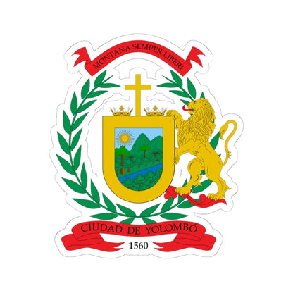 Escudo de Yolombó (Colombia) (Coat of Arms) STICKER Vinyl Kiss-Cut Decal 6 Inch White - The Sticker Space