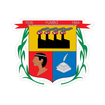 Escudo de Yumbo Valle del Cauca (Colombia) (Coat of Arms) STICKER Vinyl Kiss-Cut Decal 4 Inch White - The Sticker Space