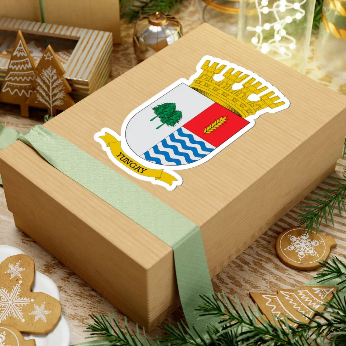 Escudo de Yungay (Chile) (Coat of Arms) STICKER Vinyl Kiss-Cut Decal - The Sticker Space