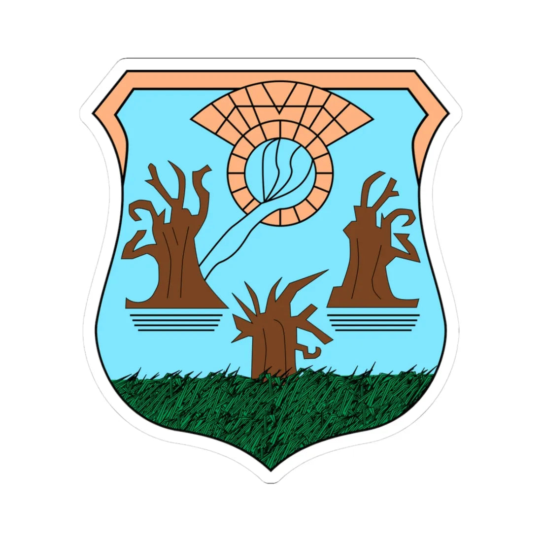 Escudo de Yuriria Guanajuato México (Mexico) (Coat of Arms) STICKER Vinyl Kiss-Cut Decal 3 Inch White - The Sticker Space