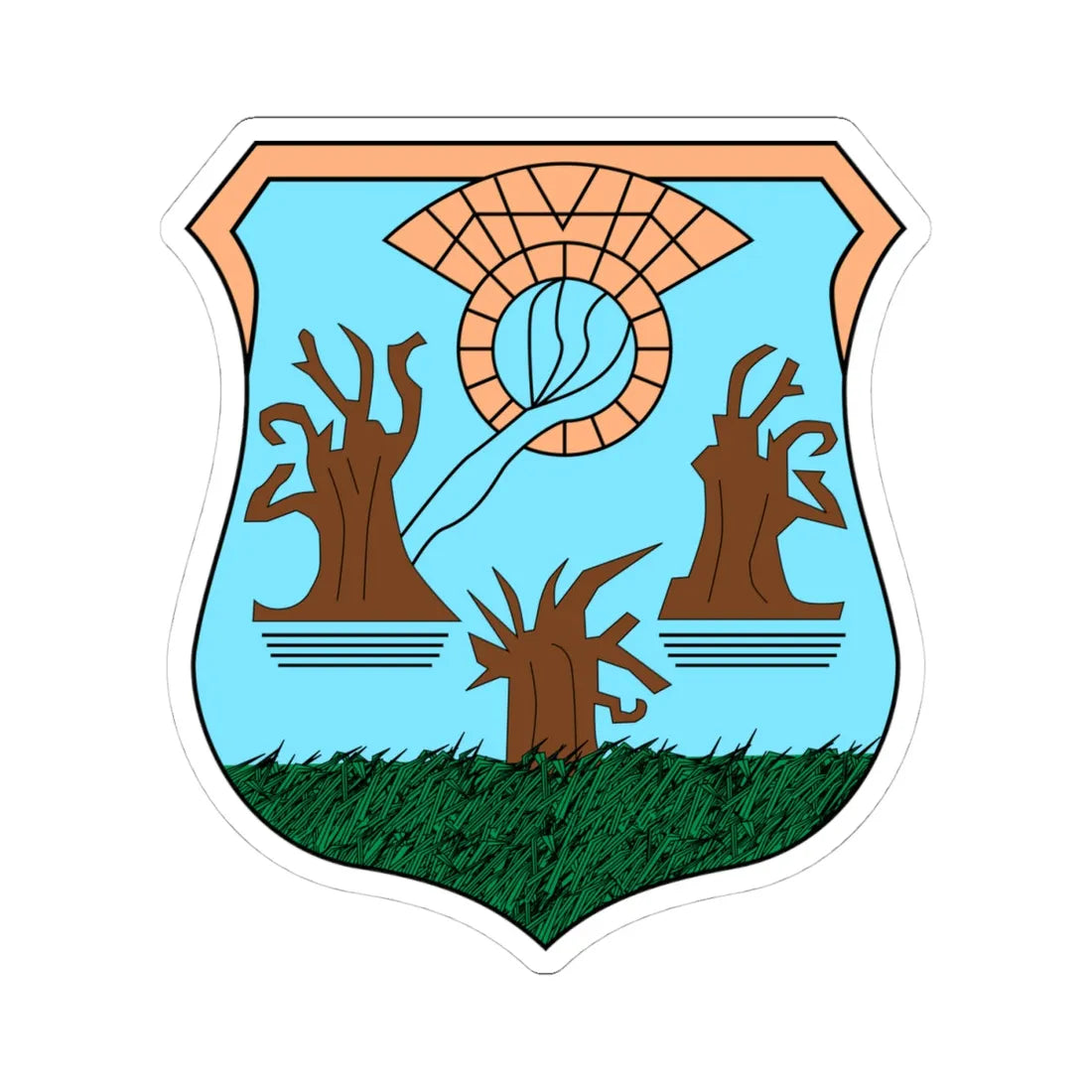 Escudo de Yuriria Guanajuato México (Mexico) (Coat of Arms) STICKER Vinyl Kiss-Cut Decal 4 Inch White - The Sticker Space