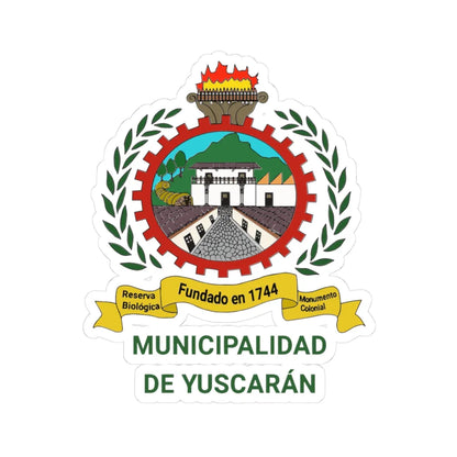 Escudo de Yuscaran (Honduras) (Coat of Arms) STICKER Vinyl Kiss-Cut Decal 3 Inch White - The Sticker Space