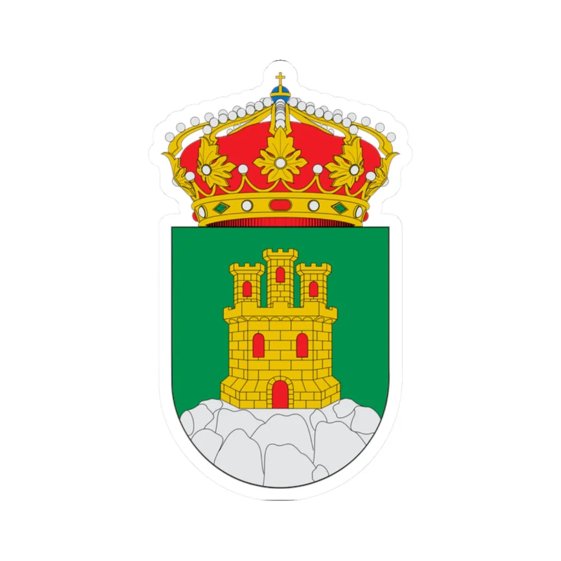 Escudo de Zagra (Spain) (Coat of Arms) STICKER Vinyl Kiss-Cut Decal 2 Inch White - The Sticker Space