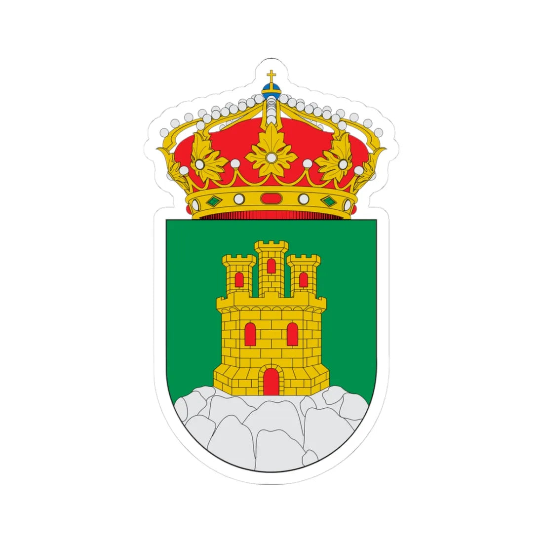 Escudo de Zagra (Spain) (Coat of Arms) STICKER Vinyl Kiss-Cut Decal 3 Inch White - The Sticker Space