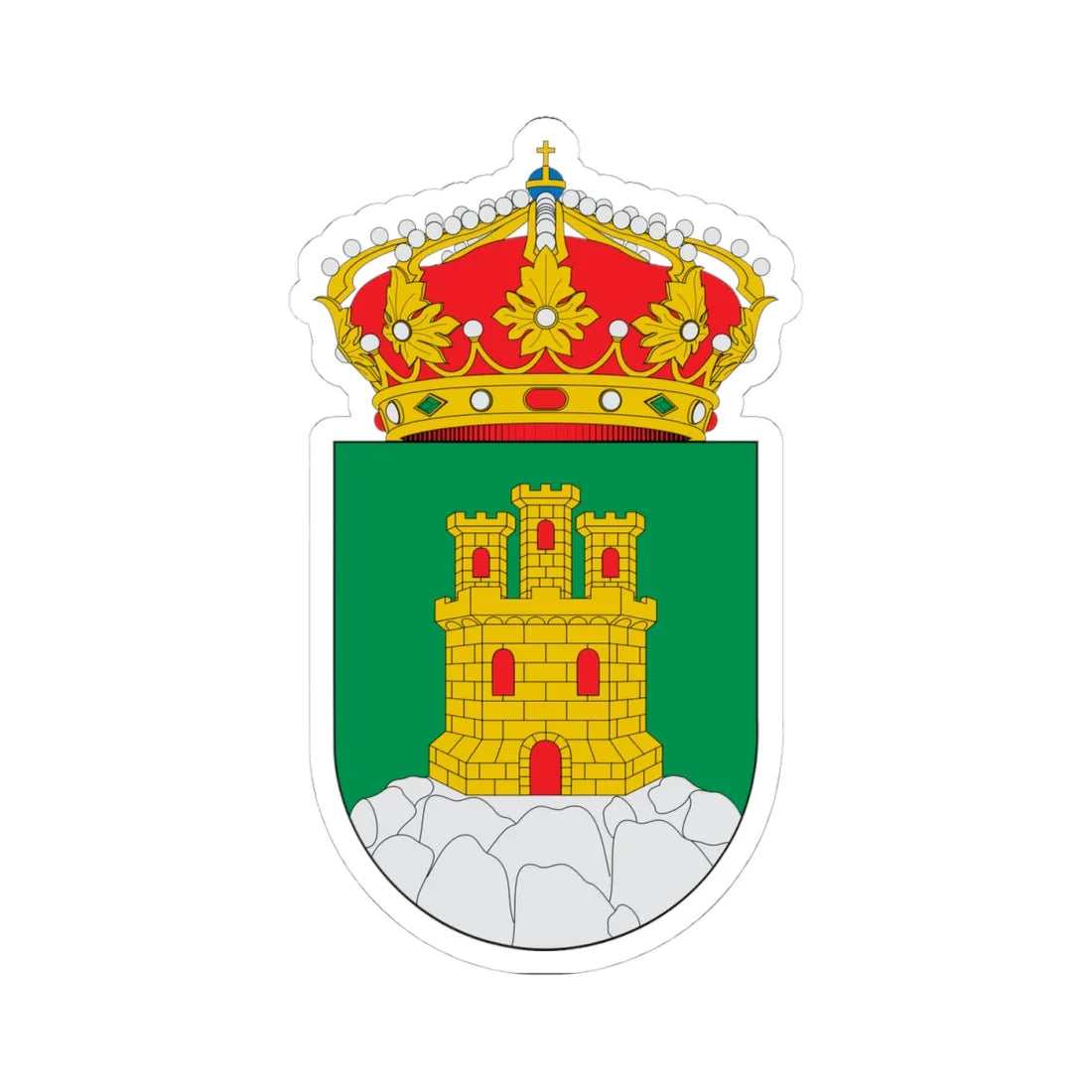 Escudo de Zagra (Spain) (Coat of Arms) STICKER Vinyl Kiss-Cut Decal 4 Inch White - The Sticker Space