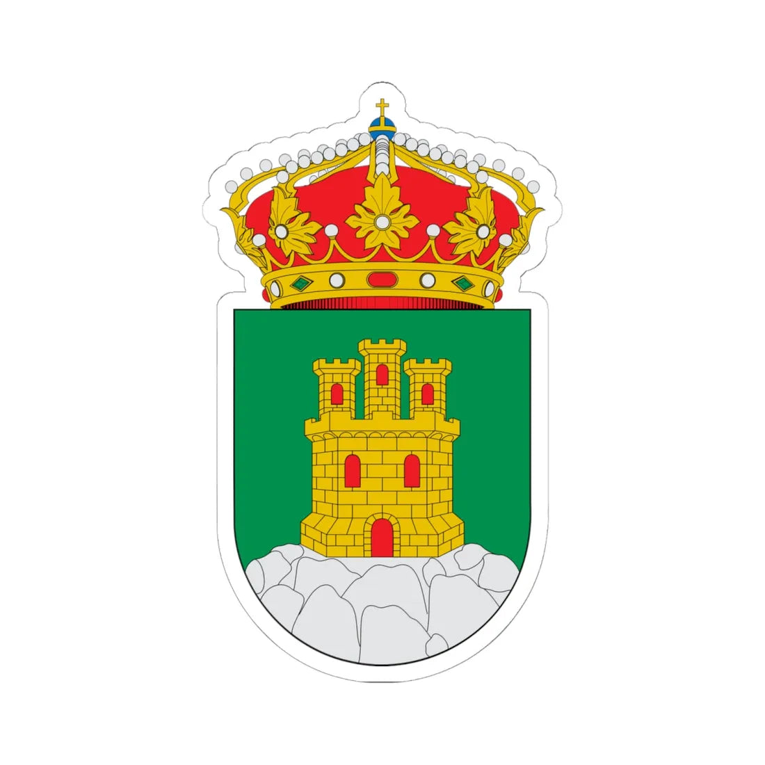 Escudo de Zagra (Spain) (Coat of Arms) STICKER Vinyl Kiss-Cut Decal 6 Inch White - The Sticker Space