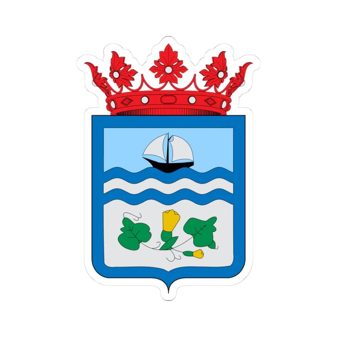 Escudo de Zapallar (Chile) (Coat of Arms) STICKER Vinyl Kiss-Cut Decal 3 Inch White - The Sticker Space