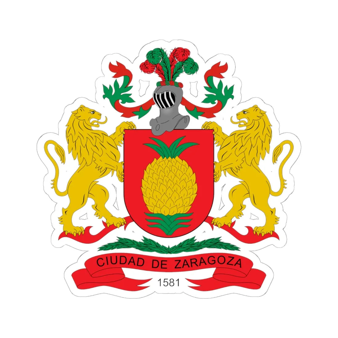 Escudo de Zaragoza Antioquia (Colombia) (Coat of Arms) STICKER Vinyl Kiss-Cut Decal - The Sticker Space