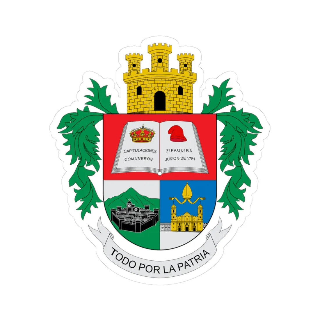 Escudo de Zipaquira (Colombia) (Coat of Arms) STICKER Vinyl Kiss-Cut Decal - The Sticker Space