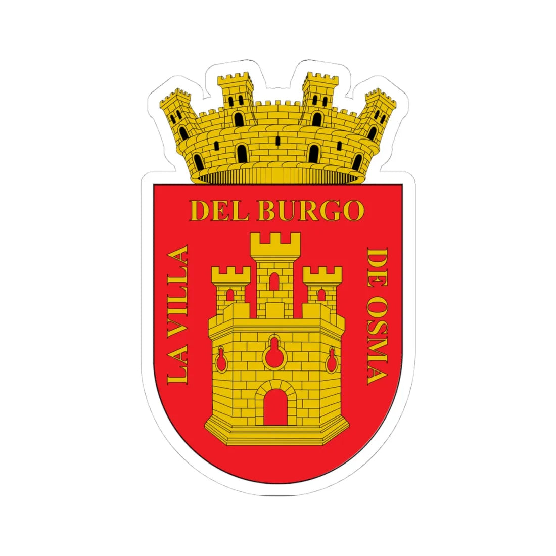 Escudo del Burgo de Osma (Spain) (Coat of Arms) STICKER Vinyl Kiss-Cut Decal 4 Inch White - The Sticker Space
