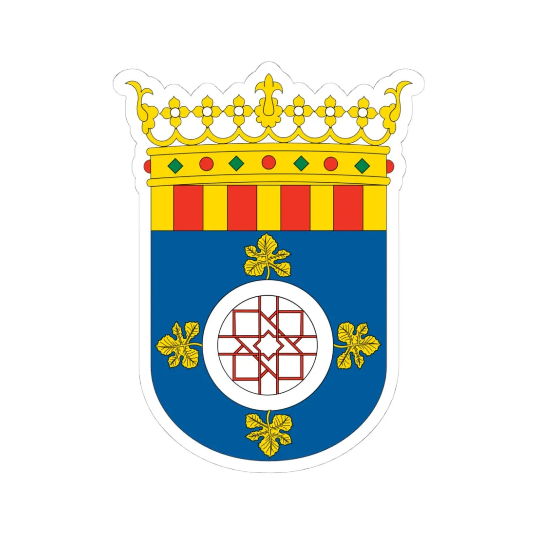 Escudo del Campo de Cariñena (Spain) (Coat of Arms) STICKER Vinyl Kiss-Cut Decal 4 Inch White - The Sticker Space