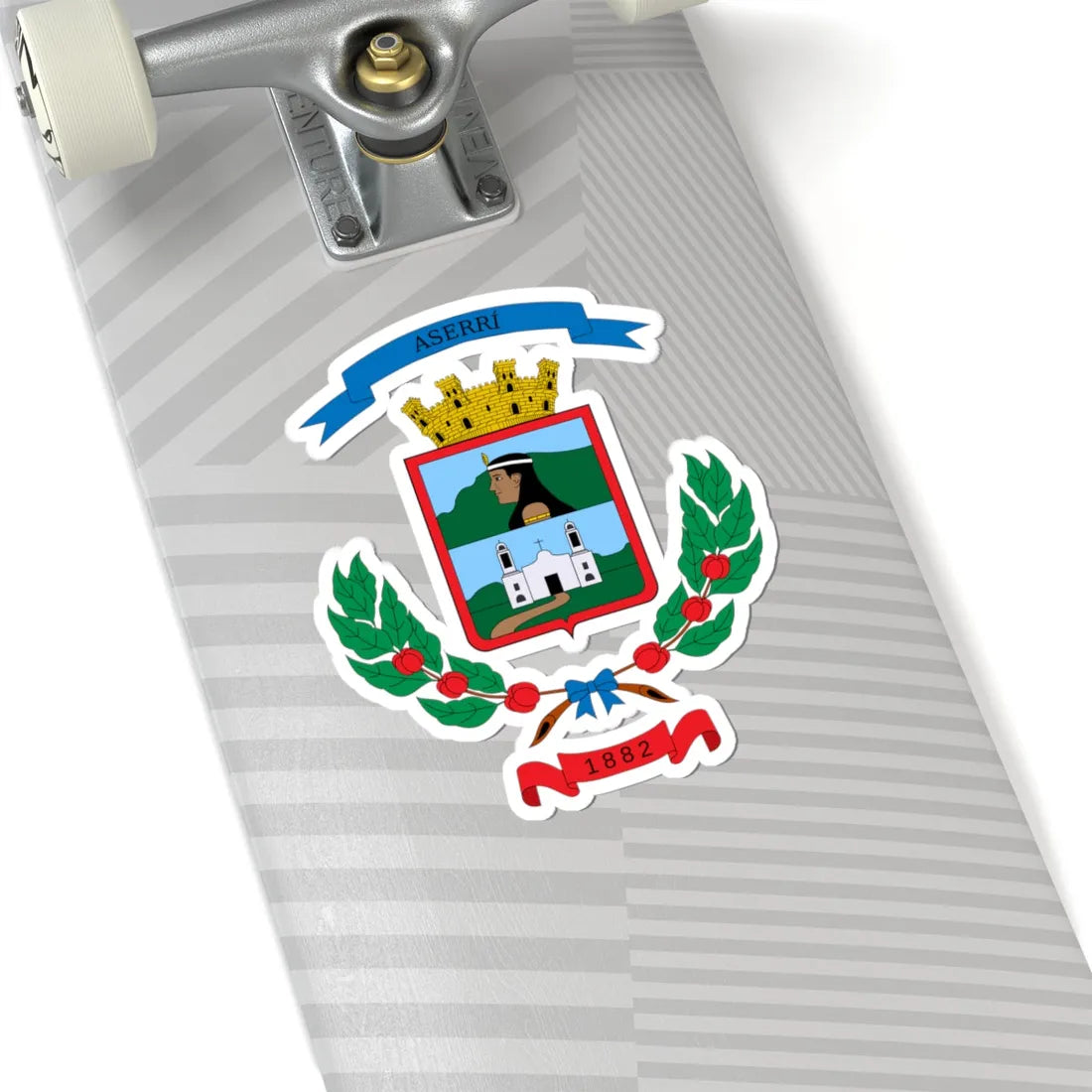 Escudo del cantón de Aserrí (Costa Rica) (Coat of Arms) STICKER Vinyl Kiss-Cut Decal - The Sticker Space