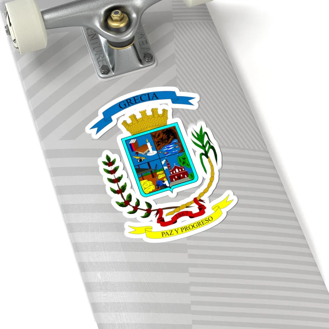 Escudo del Cantón de Grecia (Costa Rica) (Coat of Arms) STICKER Vinyl Kiss-Cut Decal - The Sticker Space
