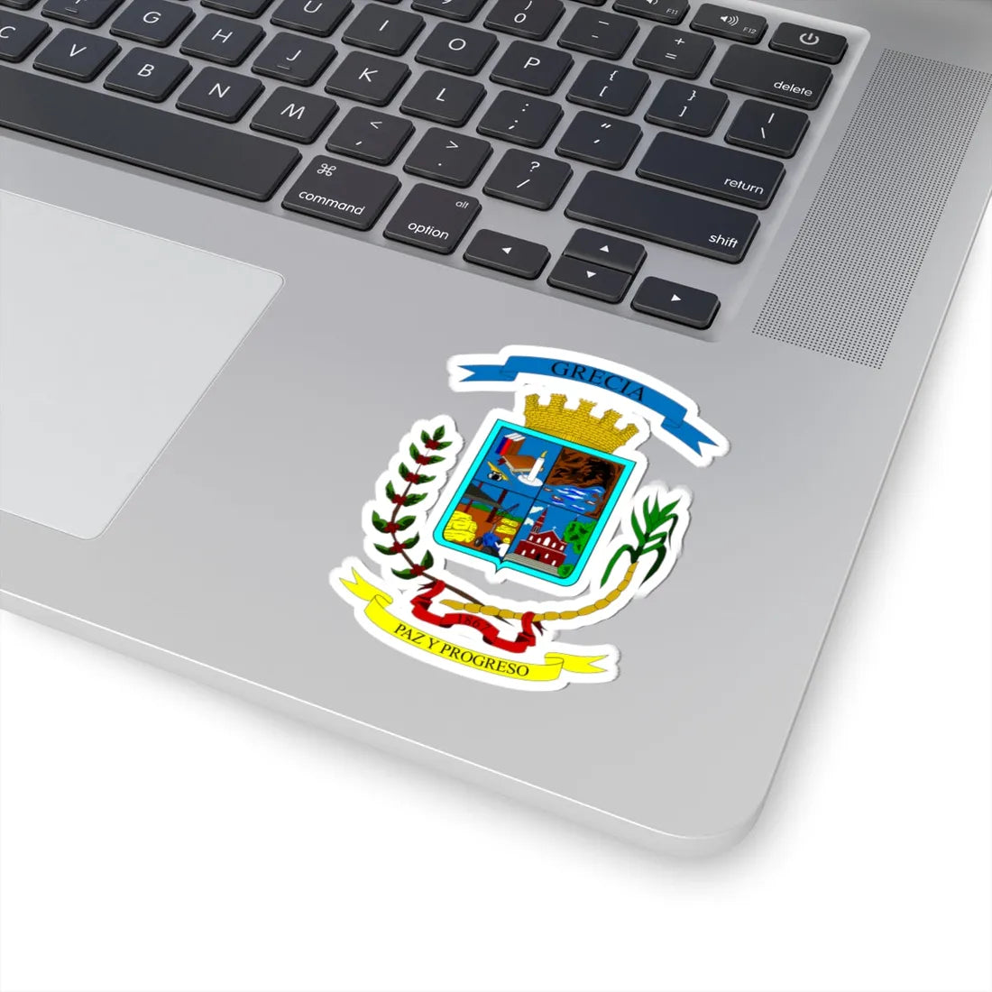 Escudo del Cantón de Grecia (Costa Rica) (Coat of Arms) STICKER Vinyl Kiss-Cut Decal - The Sticker Space
