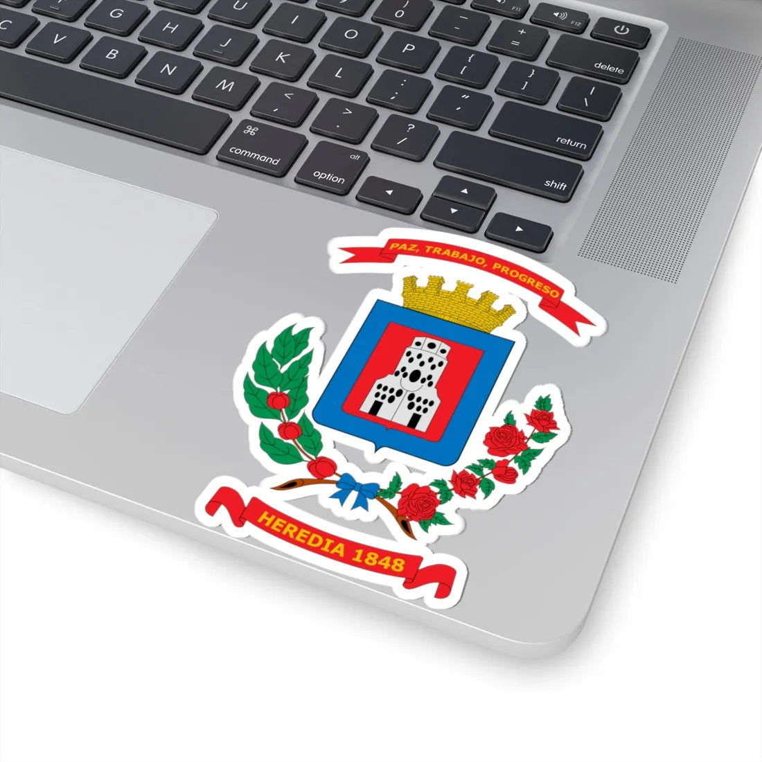 Escudo del cantón de Heredia (Costa Rica) (Coat of Arms) STICKER Vinyl Kiss-Cut Decal - The Sticker Space