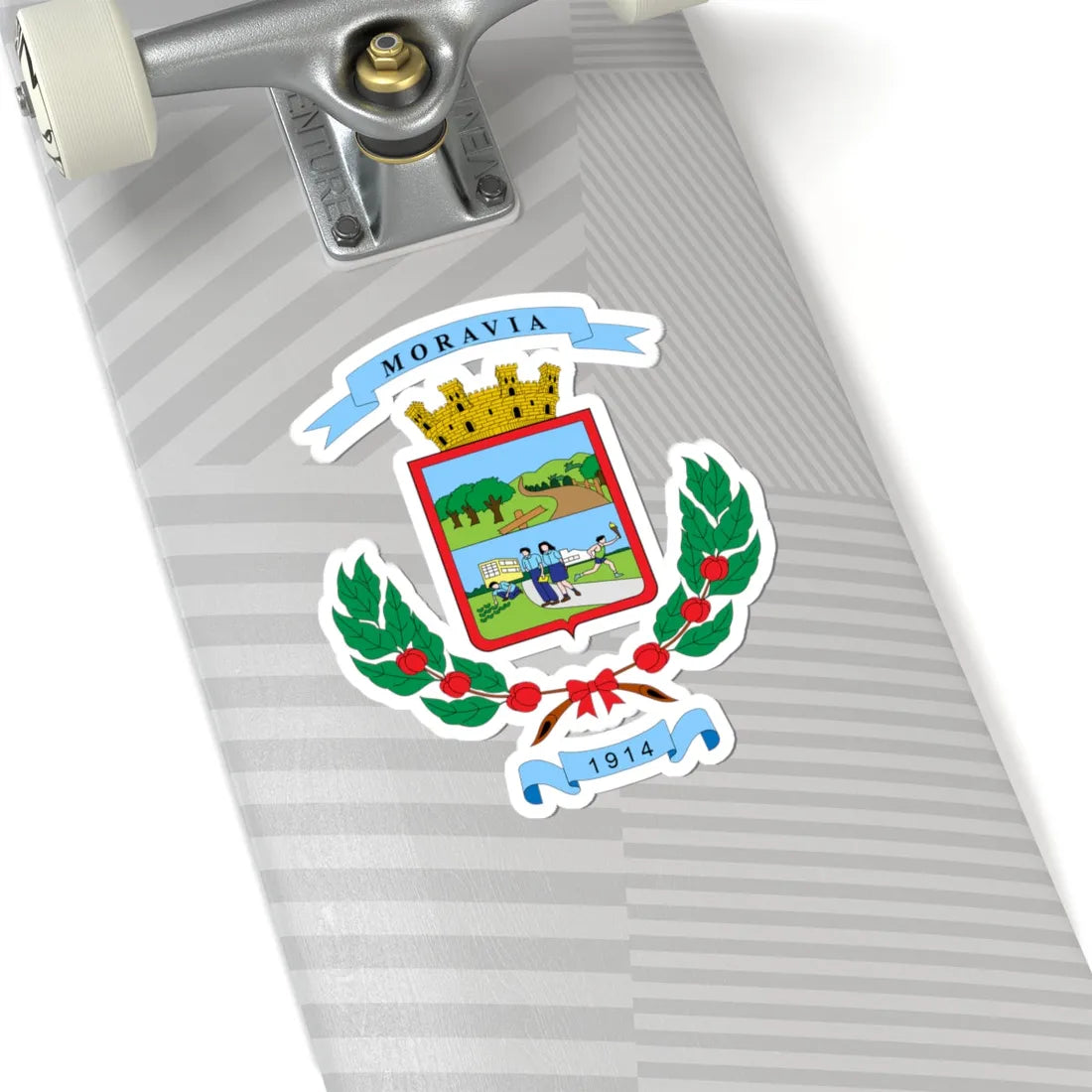 Escudo del cantón de Moravia (Costa Rica) (Coat of Arms) STICKER Vinyl Kiss-Cut Decal - The Sticker Space