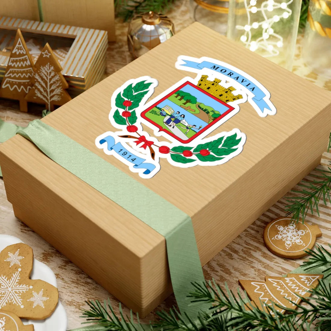 Escudo del cantón de Moravia (Costa Rica) (Coat of Arms) STICKER Vinyl Kiss-Cut Decal - The Sticker Space