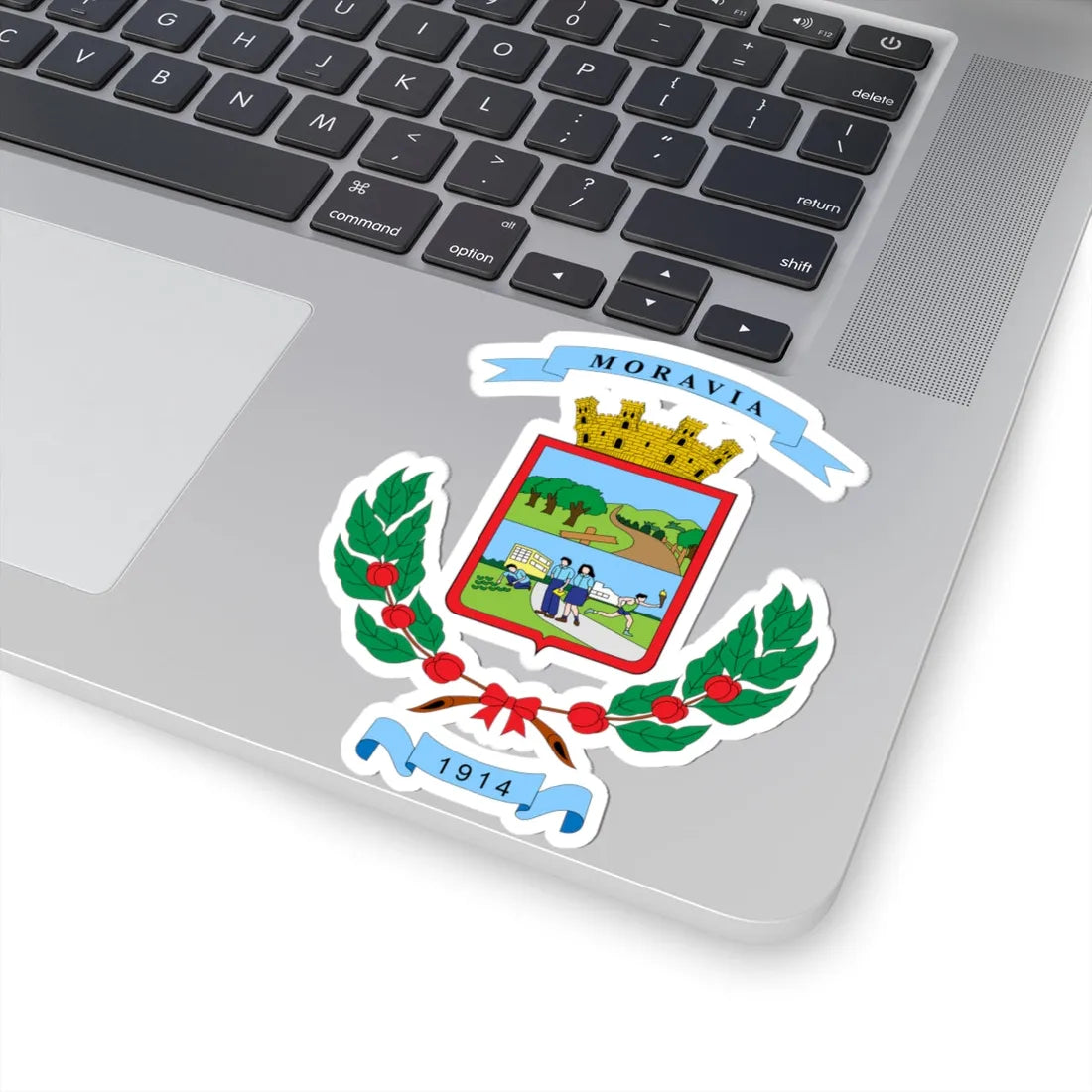 Escudo del cantón de Moravia (Costa Rica) (Coat of Arms) STICKER Vinyl Kiss-Cut Decal - The Sticker Space