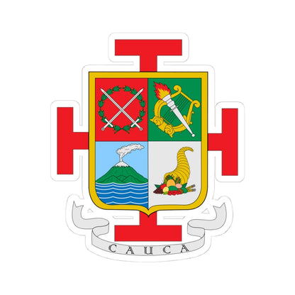 Escudo del Cauca (Colombia) (Coat of Arms) STICKER Vinyl Kiss-Cut Decal 4 Inch White - The Sticker Space
