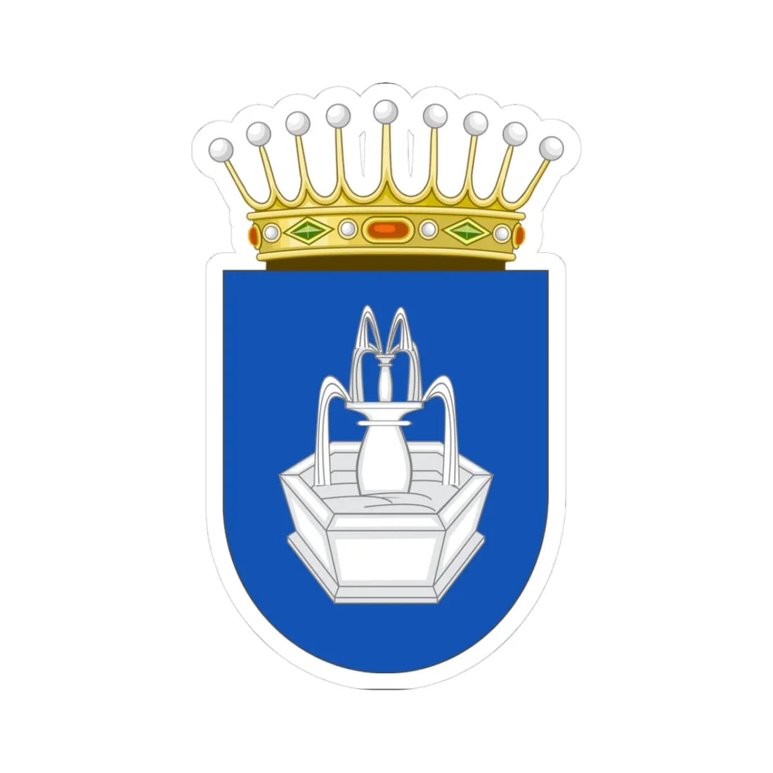 Escudo del Condado de Fuente Roja (Spain) (Coat of Arms) STICKER Vinyl Kiss-Cut Decal 3 Inch White - The Sticker Space