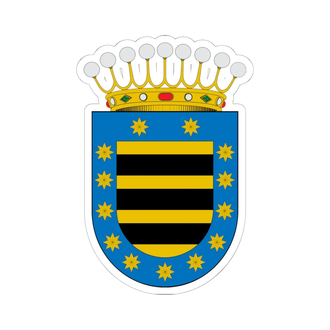 ESCUDO DEL CONDADO DE SANTIAGO DE LA LAGUNA (Mexico) (Coat of Arms) STICKER Vinyl Kiss-Cut Decal 6 Inch White - The Sticker Space