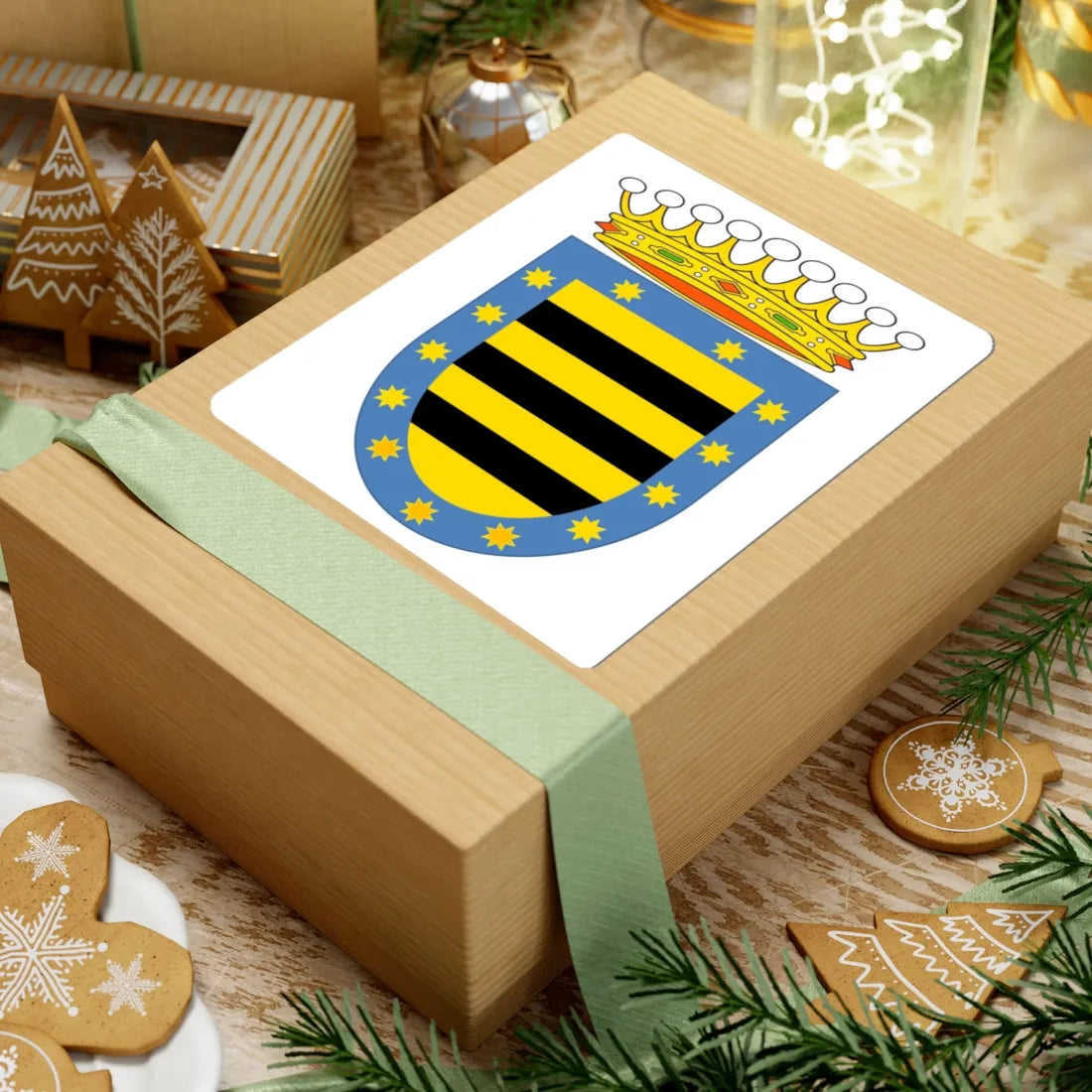 Escudo del Condado Santiago de la laguna (Mexico) (Coat of Arms) STICKER Vinyl Kiss-Cut Decal - The Sticker Space