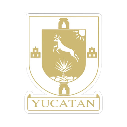 Escudo del Congreso de Yucatán (Mexico) (Coat of Arms) STICKER Vinyl Kiss-Cut Decal 3 Inch White - The Sticker Space