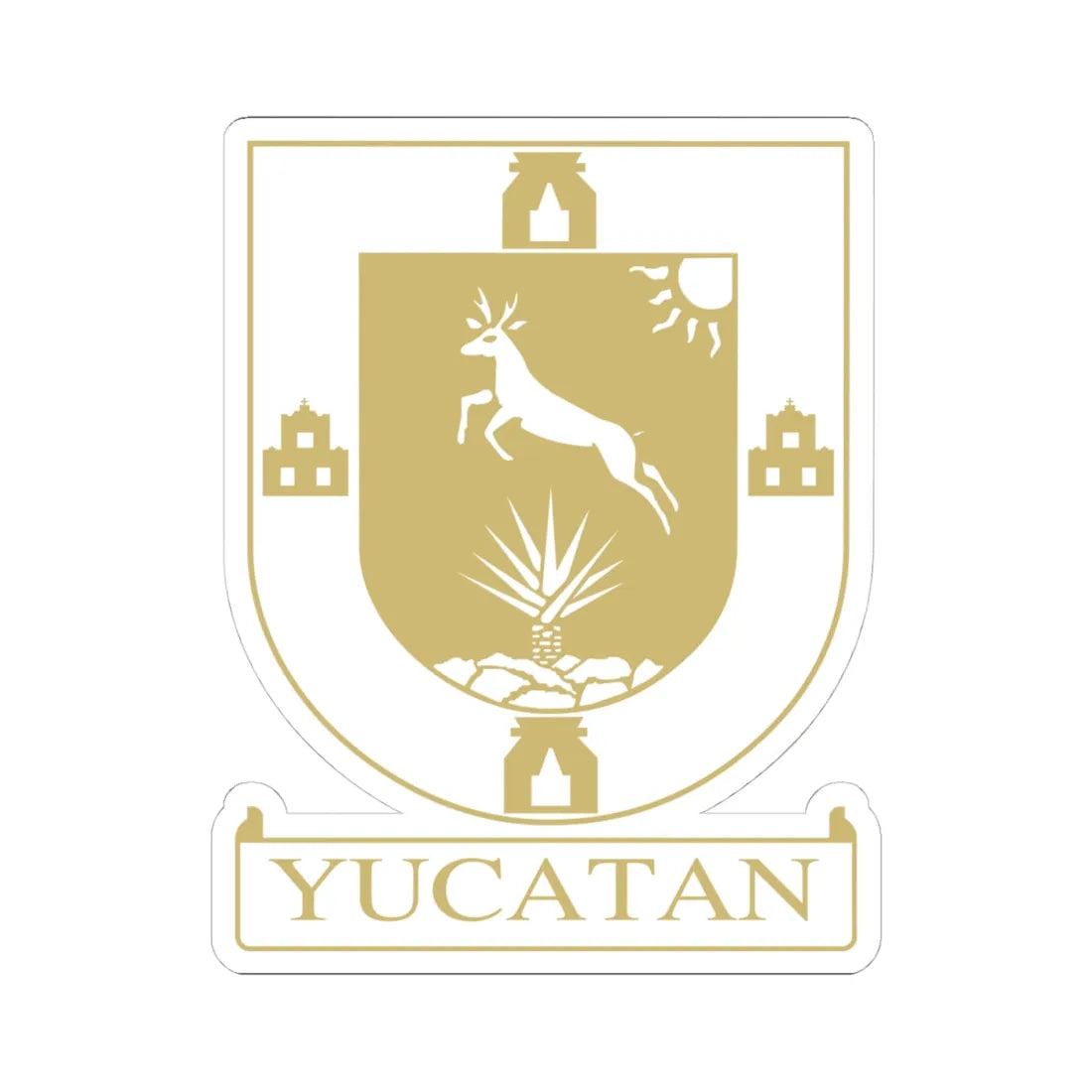 Escudo del Congreso de Yucatán (Mexico) (Coat of Arms) STICKER Vinyl Kiss-Cut Decal 4 Inch White - The Sticker Space